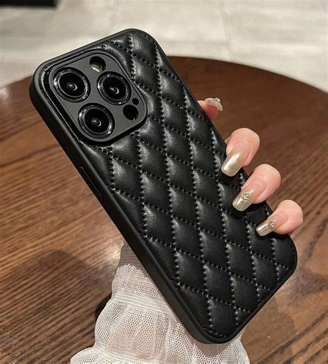 Quilted Detail Black Phone Case - Etsy