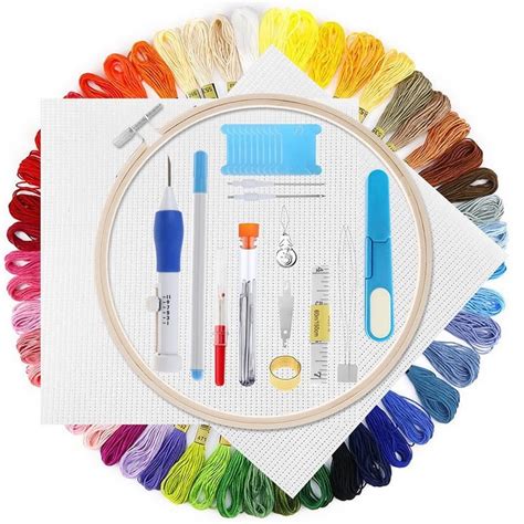 Buy HXAZGSJA Magic Embroidery Pen Stitching Punch Needle Set Craft ...