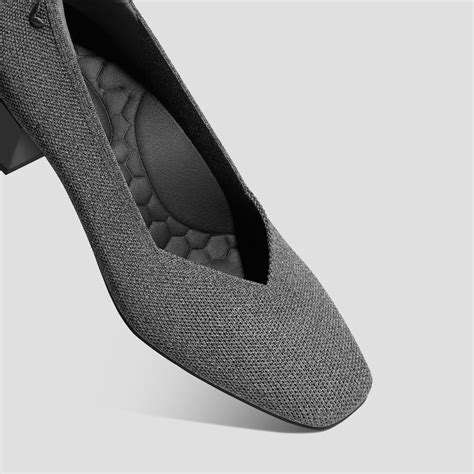 Square-Toe Stress Free Chunky Heels (Megan), Rich Grey, EU43 | VIVAIA