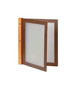 Securit Wood A4 Menu Holder-with 2 Double Inserts-Displays 4 A4 Pages ...