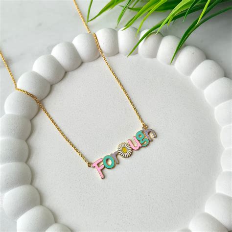 Forough Enamel Name Necklace 3.85 Grams, Silver – Doodles by Purvi