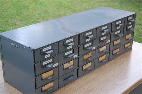 Vintage Industrial Metal Steel Parts Bin Storage Cabinet