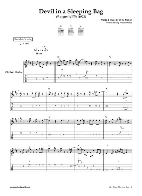 Willie Nelson- Devil in a Sleeping Bag Tab - Taylor Brown