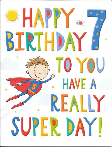 Boys 7th Birthday Card - Age 7 - Boy Dressed As Superman in 2025 ...