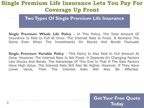 PPT - Single Premium Whole Life Insurance Policy PowerPoint ...