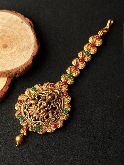 Traditional Laxmi Gold Plated Maang Tikka – Priyaasi