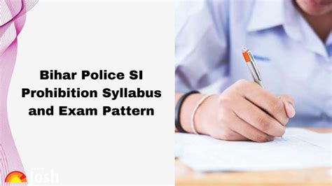 Bihar Police SI Prohibition Syllabus 2025: Check BPSSC SI Syllabus for ...