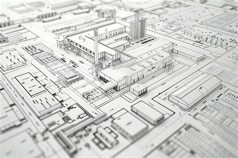 Sketch of a factory architectural floor plan | Premium AI-generated image