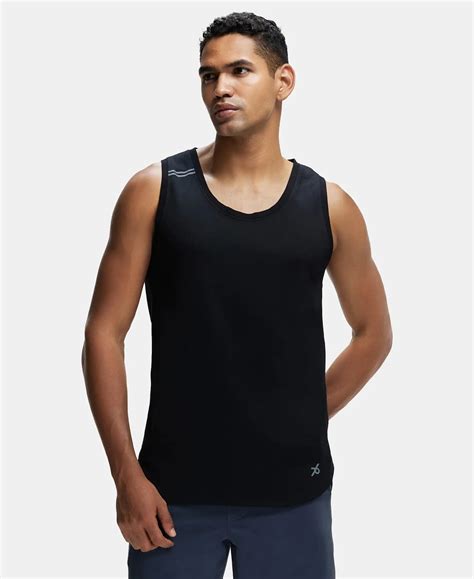 Buy Super Combed Cotton Blend Solid Performance Tank Top with ...