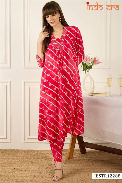 Indo Era 2587 Viscose Rayon Floral Printed Fancy Kurti With Bottom Dupatta