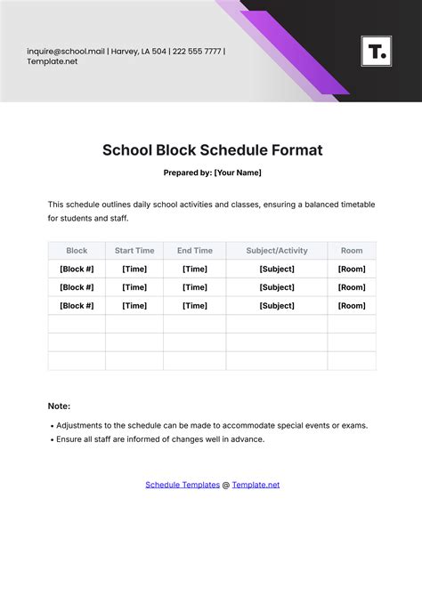 Free School Timetable Template to Edit Online
