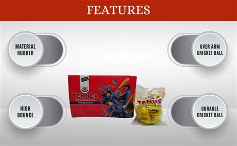 TENNEX Premier Cricket Hard Tennis Ball for Over Arm Cricket | Heavy ...