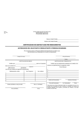 Certificación De Gastos Fijos Por Medicamentos - Fill and Sign ...