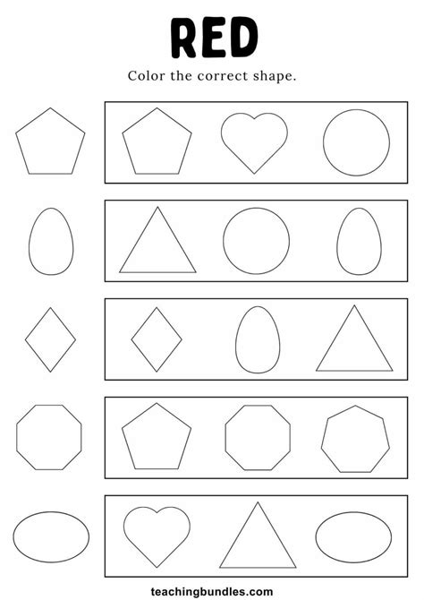 Image result for Color Red Worksheet