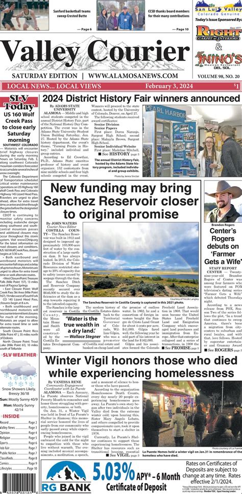 Valley Courier - Saturday, February 3, 2024 - The Alamosa News