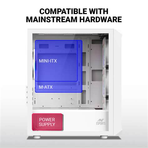 Buy Ant Esports 205 Mini 6F ARGB Gaming Cabinet (White)