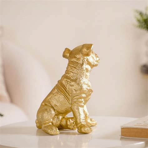 Dog Showpiece Gold Large Online - Premium Decor Object | Nestasia