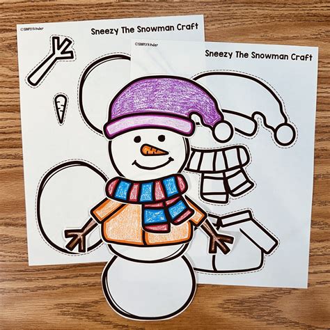Sneezy The Snowman Story Craft - Simply Kinder + Printable Membership