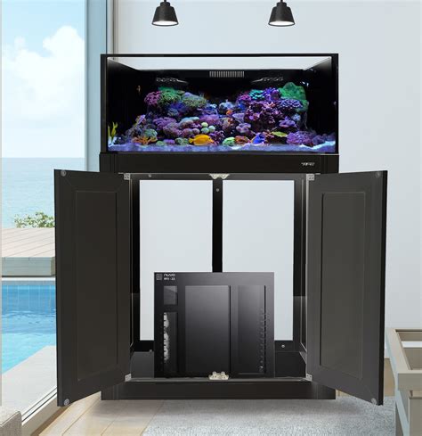 40 Gallon Long EXT Aquarium with Black APS Stand with RFS22 Reef ...