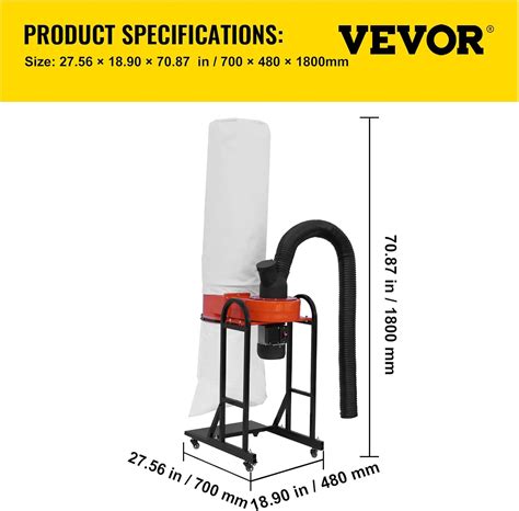 VEVOR 1.5 HP Dust Collector, 716 CFM, Portable India | Ubuy