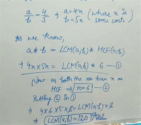 The ratio of two numbers is 4 : 5. if the hcf of these numbers is 6 ...