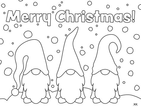 Christmas Gnomes Coloring Pages Printable