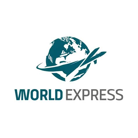 LOGO Design For World Express Global Travel with Airplane Icon on Clear ...