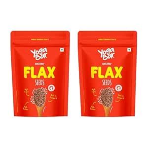 Yogabar Organic FlaxSeeds 500g (250g*2, Pack of 2) | Buy 1 Get 1 Free ...