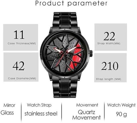 Spinner Men’s Rotating Wheel Dial Analog Watch A36 Car wheel | Spinning ...