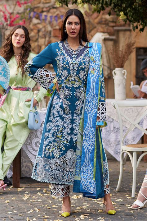 Designer Rama Lawn Cotton Pakistani Salwar Kameez With Heavy Cotton ...