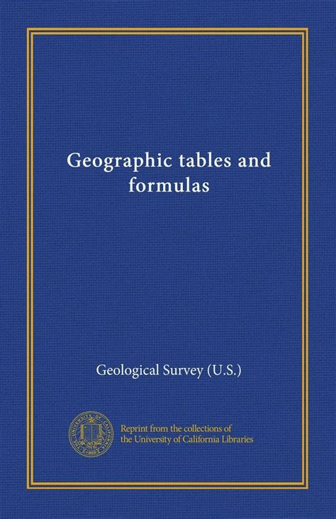 Geographic tables and formulas (Vol-1) : Amazon.in: Books