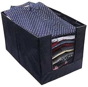 Kuber Industries Non Woven Shirt Stacker Wardrobe Organizer Set, Black ...