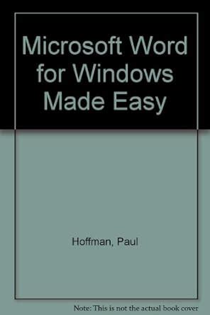 Buy Microsoft Word for Windows Made Easy Book Online at Low Prices in ...