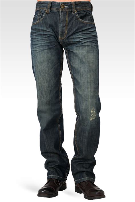 Level 7 Men's Relaxed Straight Signature Stone Wash Dark Blue ...