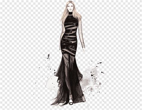 Buy black dress illustration - In stock