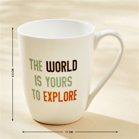 Buy Fiesta Sip & Inspire Bone China Printed Coffee Mug - 340ml from ...