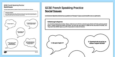 Collecte agri citoyenne Speaking Practice Worksheet / Worksheet