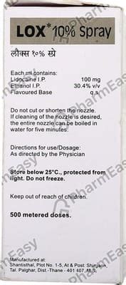 Buy Lox 10% Bottle Of 50ml Spray Online & Save Up to 24% at PharmEasy