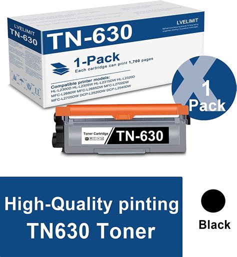 TN630 Toner Cartridge Black 1 Pack Replacement for Brother TN-630 MFC ...
