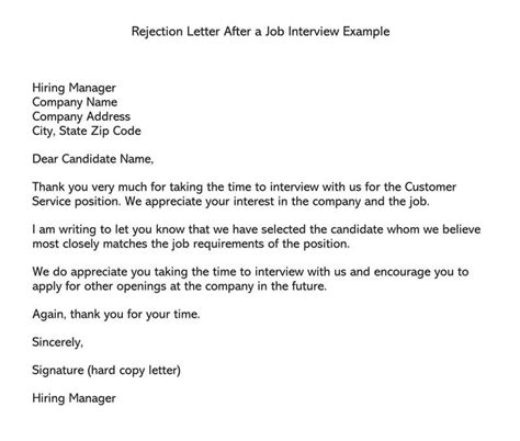 Candidate Rejection Email After an Interview (20 Templates)