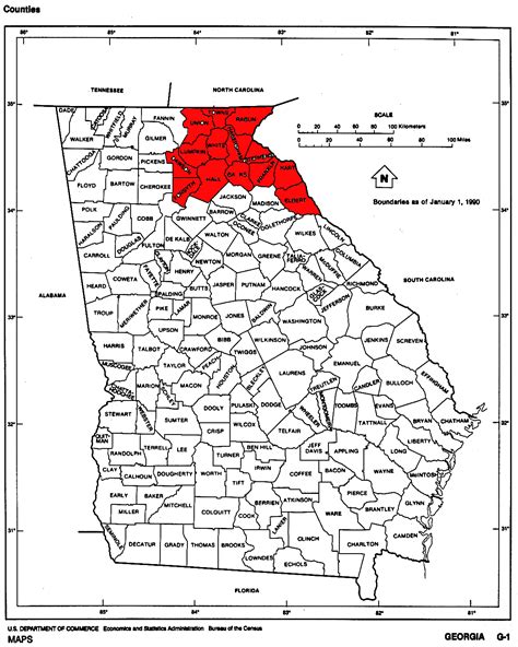 Topographical Map Of North Georgia