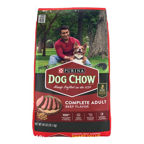 Purina Dog Chow Complete Kibble Beef Flavor Adult Dry Dog Food, 40 lbs ...