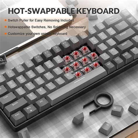 RK68 Wireless Mechanical Keyboard,Bluetooth India | Ubuy