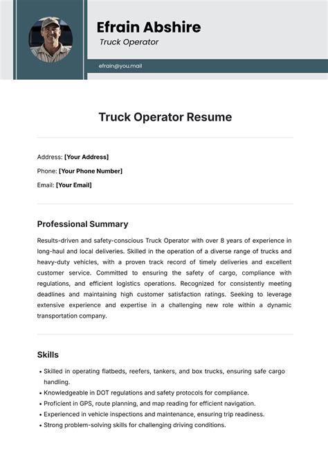 Heavy Equipment Operator Resume Template Forklift Operator Resume