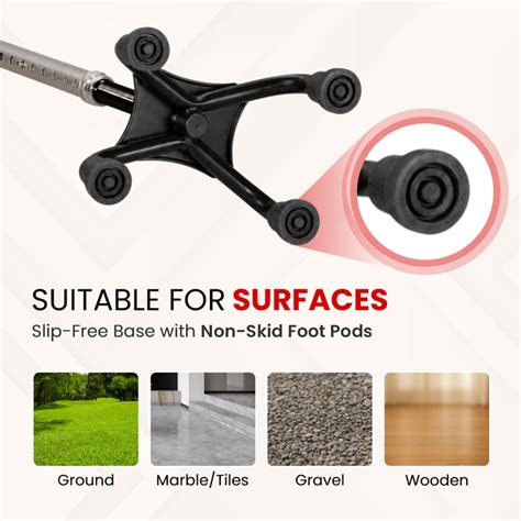Premium Quadripod Walking Stick – Height‑Adjustable Stability Aid – Dr ...