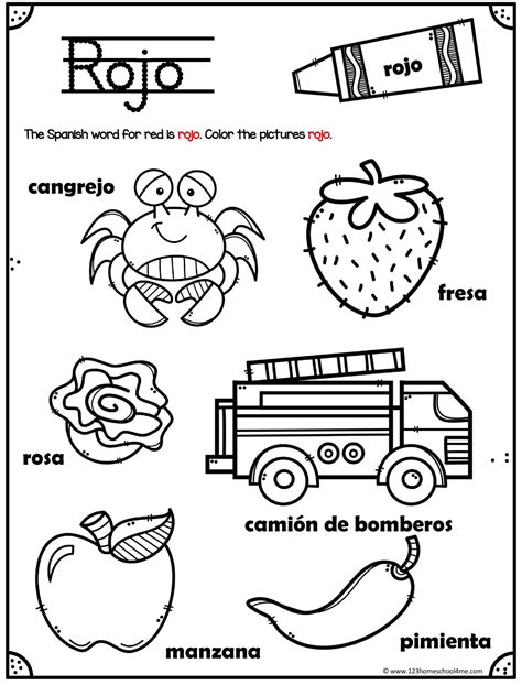 Image result for Spanish Color Words Worksheet