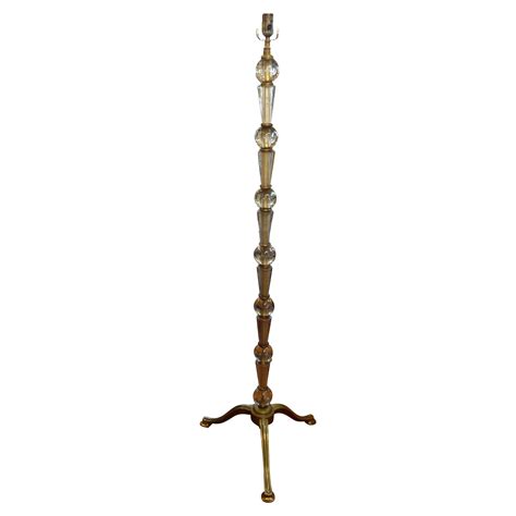 Pair of Art Deco style bronze and art glass snake form floor lamps. at ...
