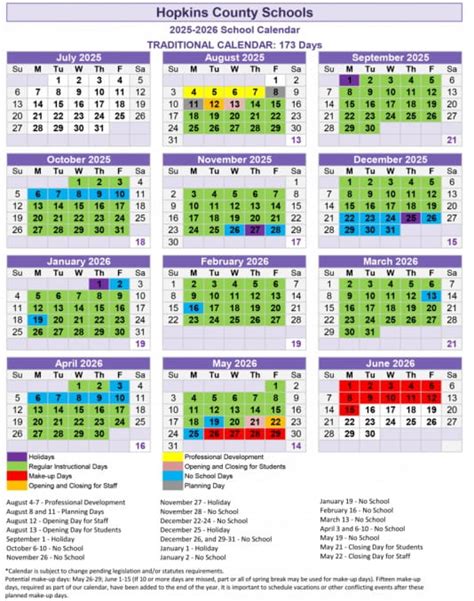 Hopkins County Public Schools ky Calendar 25-26 Revised [PDF] - EduCounty