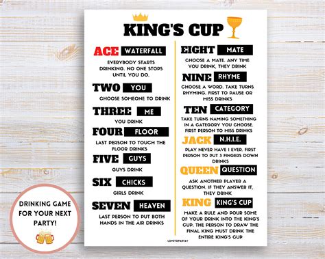 Ring of fire rules card drinking game – Artofit
