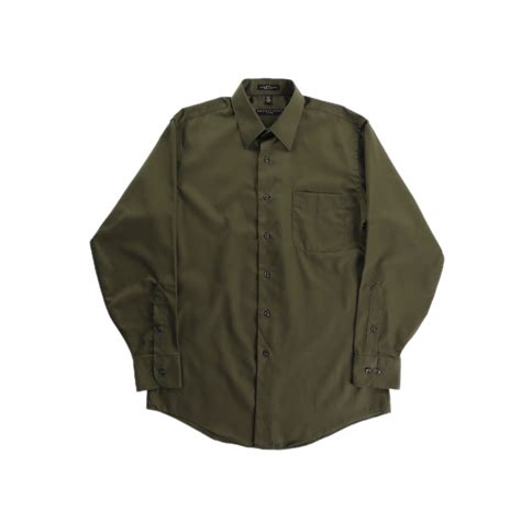 【FIFTY-FIFTY】GEOFFREY BEENE olive colour dress shirt -8939- | cv